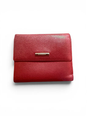Burberry Red Leather Compact Wallet